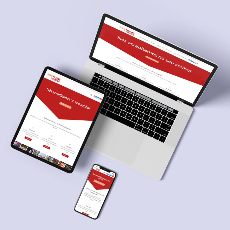 Site responsivo da Expo Noivas & Festas, um trabalho de web design