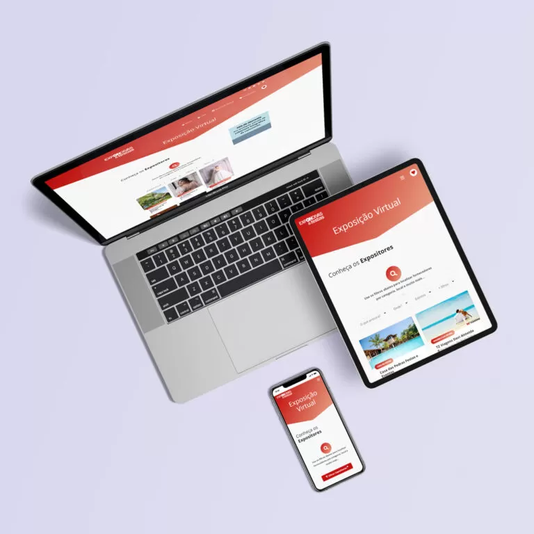 Site responsivo do evento on-line Expo Noivas & Festas On, um trabalho de web design