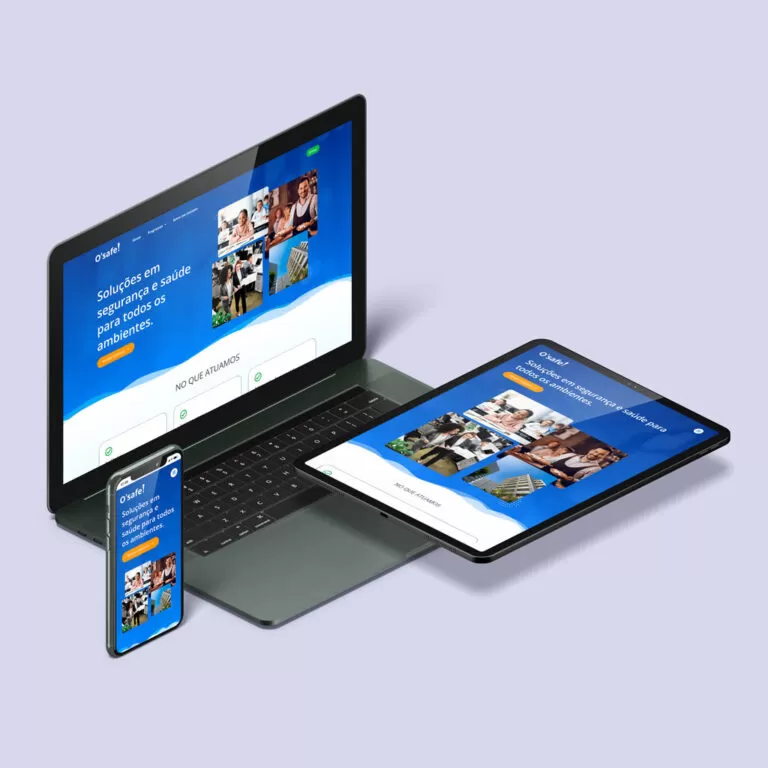 Site responsivo da O'safe Brasil, um trabalho de web design para a consultoria
