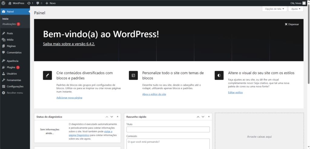 O que é WordPress e como ele funciona 2 wordpress dashboard brasil