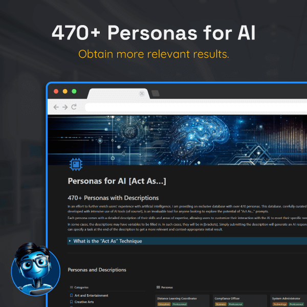 470+ Personas for AI - Maximize the "Act as..." Technique