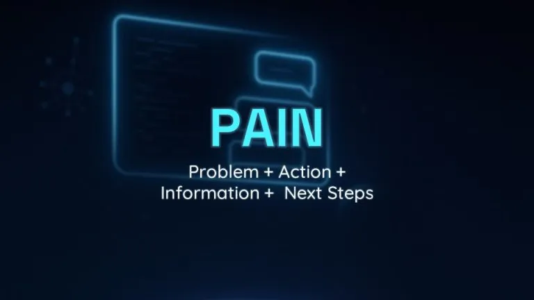 PAIN Framework: Problem, Action, Information, Next Steps 1 Framework PAIN