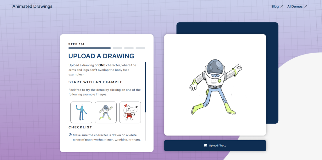 Usando IA para Entreter as Crianças: 15 Dicas Criativas e Divertidas para 2025 11 Animated Drawings é uma IA que gera animações divertidas a partir de desenhos e imagens.