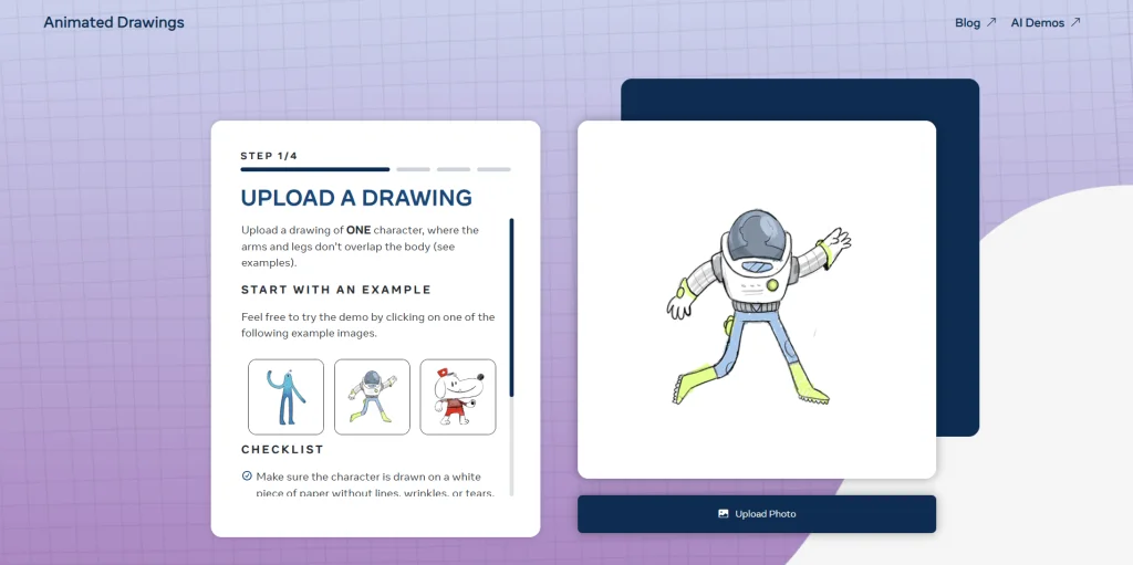 Usar IA para Entretener a los Niños: 15 Consejos Creativos y Divertidos para 2025 11 Animated Drawings es una IA que genera animaciones divertidas a partir de dibujos e imágenes.