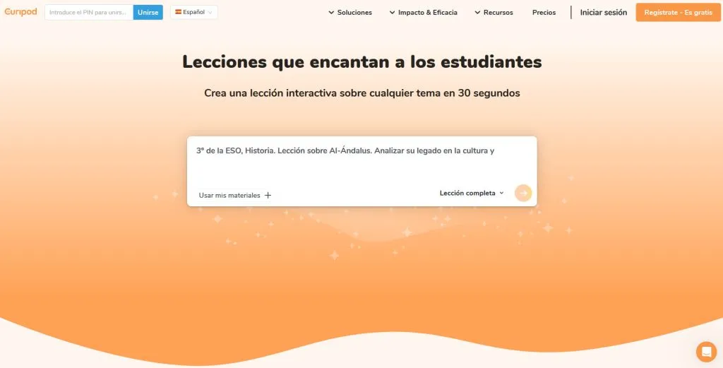 Usar IA para Entretener a los Niños: 15 Consejos Creativos y Divertidos para 2025 13 Lecciones interactivas en Curipod: aprendizaje gamificado infantil con IA.