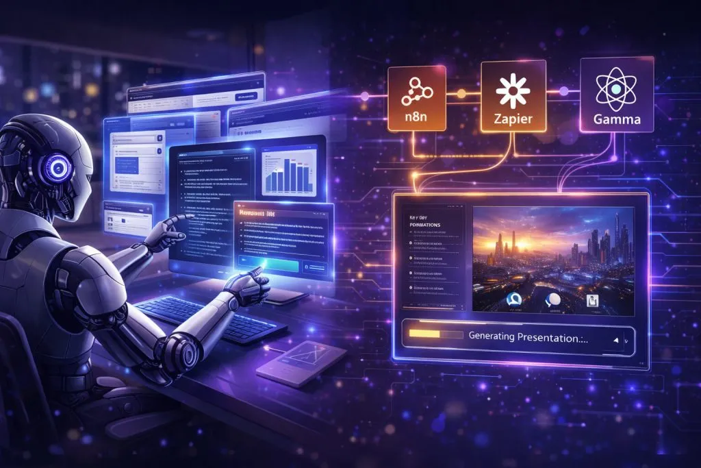 As Ferramentas de IA que Dominaram 2025: Soluções que Transformaram o Mercado 3 Interface de inteligência artificial processando grandes volumes de documentos e informações estruturadas