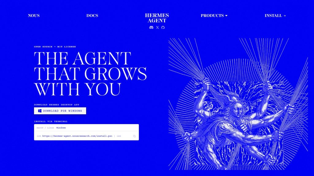 Screenshot da interface de Hermes Agent