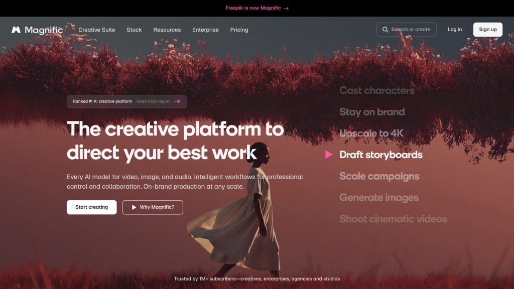 Screenshot da interface de Magnific (Freepik)