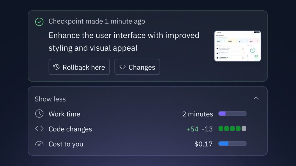 Screenshot da interface de Replit Agent