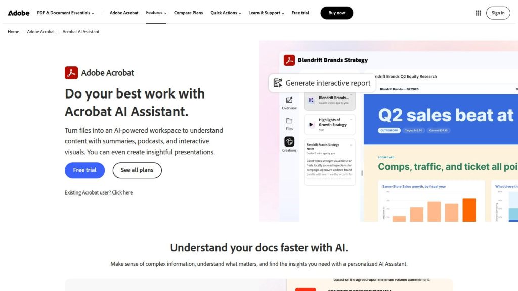Screenshot of Adobe Acrobat AI Assistant interface