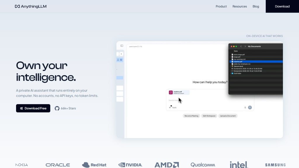 Screenshot of AnythingLLM interface