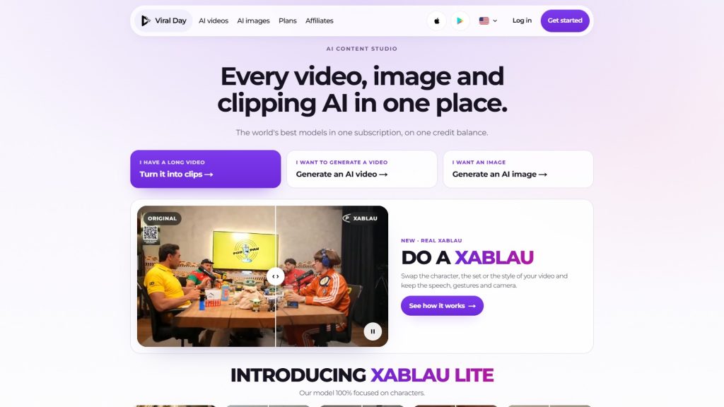Screenshot of Viral Day interface